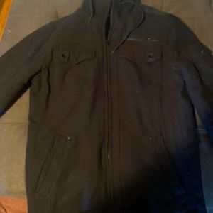 Men’s small helix black 
coat